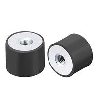 CENPEK Lot de 4 supports en caoutchouc femelle M8 de 30 x 30 mm - Isolateurs de vibrations - Remplace les coussinets anti-vibrations - Bloc de base plat silentblock