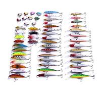 CENPEK Lot de 56 leurres de pêche attirants pour pêche en eau douce, carpe, bar, brochet