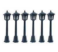 CENPEK Lot de 6 mini lampadaires de rue modèle de train de chemin de fer, lampadaires d'extérieur pour maison de poupée, micro paysage, accessoires de jardin féérique