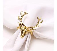 CENPEK Lot de 6 ronds de serviette en forme de cerf Doré