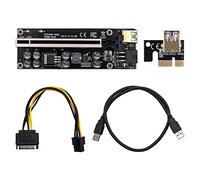 CENPEK PCI-E 1X bis 16X Riser Card 1 Pack mit 0,6 m USB 3.0 Rallonge 6PIN SATA Câble d'alimentation GPU Extension Riser Adapter Card