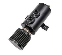 CENPEK Récupérateur d'huile universel 10AN en aluminium avec valve de vidange 2 ports brossé avec filtre reniflard 750 ml Noir