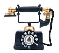 CENPEK Téléphone antique créatif rétro décoratif en résine à numérotation pour décoration de café, bar, fenêtre, accessoires de décoration d'intérieur (noir)