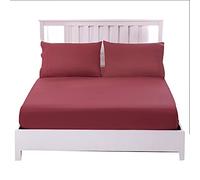 CENPENYA Drap Housse 100% Coton égyptien - Différentes Couleurs Et Tailles Anti-Plis Extensible Respirant Doux pour Protège Matelas Épais Drap De Lit Uni (180 * 200cm,Vin Rouge)