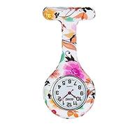 Censi Montre Broche d'infirmière en Silicone avec Motif Floral - Mouvement Japonais de qualité supérieure