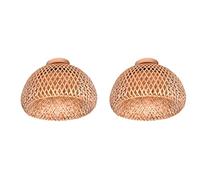 Censous 2 lampes de plafond en osier de bambou en rotin lampe de plafond une suspension encastrée pour salon, chambre à coucher, salle à manger, 30 x 18 cm