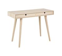 Cent Bureau avec 2 tiroirs, en chêne, délavé blanc.