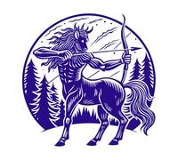 centaure visant avec un arc Stickers gravés 54.6x54.7cm Fourni avec un kit de film de transfert Bleu foncé