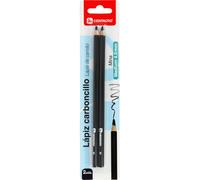 Centauro - 2 crayons fusains pour dessin, couleur noire, mine moyenne 4,0 mm, parfaits pour apprendre à dessiner, esquisser et développer votre côté le plus artistique