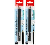 Centauro - 2 crayons fusains pour dessin, couleur noire, mine moyenne 4,0 mm, parfaits pour apprendre à dessiner, esquisser et développer votre côté le plus artistique (Lot de 2)
