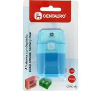 Centauro - Aiguisoir avec double entrée : normal et maximal, diamètres : 8 et 11 mm, parfait pour crayons ronds, hexagonaux et triangulaires. Couleurs aléatoires