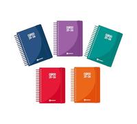 Centauro Lot de 5 agendas scolaires 2025/2026 a6, un jour par page, 5 unités de couleurs assorties, feuilles de 70 g, espagnol, couverture rigide, spirale PVC, avec feuilles spéciales pour étudiants