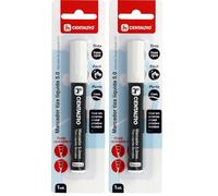 Centauro - Marqueur craie liquide effaçable blanc, pointe 5 mm, encre à base d'eau, pointe réversible conique et biseautée, parfait pour tableaux noirs, verre, plastiques ou miroirs (Lot de 2)