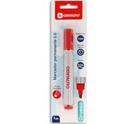 Centauro - Marqueur permanent rouge, 5 mm, pointe biseautée, encre à base d'huile, séchage rapide, convient à toutes les surfaces, métal, verre, étain, plastique, film photographique, bois, papier et