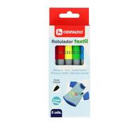Centauro Marqueurs pour tissu permanent | Couleurs assorties | Pointe conique 3 mm | Parfait pour personnaliser des textiles, identifier des vêtements et créer des travaux manuels scolaires