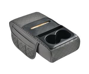 Center Console Cover, Multifunctional Armrest Cushion, Reinforced Leather Build with Integrated Cup Holder, Extended Cabin Organizer with Executive Style, Premium Accessory for SUVs and Sedans