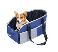 Center Console Pet Seat, Small Dog Cat Carrier, All Season Travel Bag, Durabled Storage Pocket Universals Fit Black Ideal for Car Bedroom Use, 18.11x9.84x9.06 inches