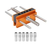 Centering Dowel Jig | Adjustable Width 1/4 3/8 5/16 7/16 1/2 Inch Drill Guide | 6 Bushings for Straight Hole/Woodworking/Furniture Making