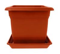 Centi Lot de 1 grand pot de fleurs d'extérieur en titane méditerranéen : 48 x 48 cm - Grand pot de fleurs d'extérieur avec une énorme 84 litres d'élégance en terre cuite pour les rêves de jardin XXL