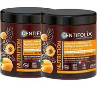 Centifolia Masque Avant Shampooing Ultra Riche Nutrition Bio 250ml - Lot de 2 | Cheveux Très Secs, Bouclés & Frisés | Nourrit & Répare Intensément | Huile d’Abricot & Buriti BIO | Fabriqué en France