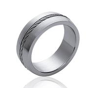 CENTMILLE Bague Alliance Originale Homme en Acier Inoxydable Style Cable au Milieu