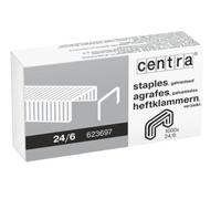 Centra, Agrafes 24/6mm, Galvanisées, Boite de 1000 agrafes, compatibles toutes agrafeuses 24/6, 623697