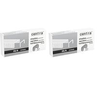Centra, Agrafes 26/6mm, Galvanisées, Boite de 5000 agrafes, compatibles toutes agrafeuses 26/6, 623699 (Lot de 2)