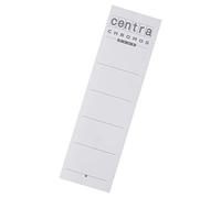 Centra Étiquettes de Remplacement pour Classeurs à Levier en Plastique avec Dos 75 mm, Court et Large, 55 x 190mm, Carton, 290105, Blanc, Lot de 10 Étiquettes