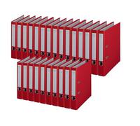 Centra Lot de 25 classeurs standard en polypropylène avec revêtement en polypropylène Rouge Format A4 Dos 5,2 cm