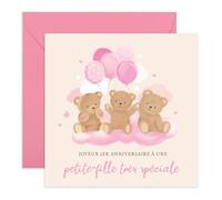 Central 23 1er Anniversaire Carte Petite-Fille Ourson Bébé Grand-Père Vient Avec Stickers Cadeau Anniversaire Cadeau Mignon