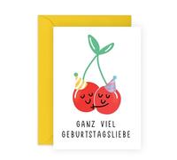 Central 23 Alles Gute Geburtstagskarte Ihn Sie Lots Of Love Kirsche Süße Greeting Paar Aufkleber Von