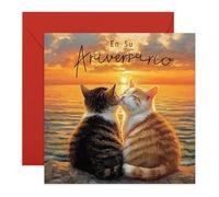 Central 23 Aniversario Tarjeta Gatos Romántica Atardecer Pareja Amigos Familia Viene Con Pegatinas Regalo Aniversario Lindo Regalo Por