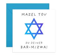 Central 23 Bar Mitzvah Karte Blue Milestone Feier Freude Eleganz Jüdische Community Aufkleber Von