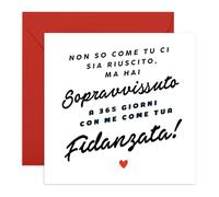 Central 23 Biglietto Anniversario 1 Year GF Romantico Fidanzato Partner Cartolina Spiritoso Idea Regalo Simpatica Con Adesivi Di