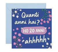 Central 23 Biglietto Auguri 20 Anni Compleanno Donna Ventesimo Figlia Sorella Cugina Nipote Amica Del Cuore Fiori Disegno Simpatico Idea Regalo Per Lei Con Adesivi Di