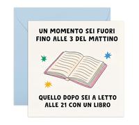 Central 23 Biglietto Auguri Divertente Libro Letto Ore 21 Humour Invecchiare Lettore Amici Famiglia Uomo Donna Idea Regalo Simpatica Per Lui Lei Con Adesivi Di