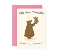 Central 23 Biglietto Compleanno Prima Mamma Orsetto Dolce Regalo Nuova Madre Neogenitori Moglie Partner Ricordo Affettuoso Con Adesivi Di