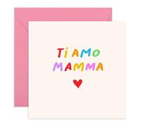 Central 23 Biglietto Ti Amo Mamma ILY Mama Festa Madre Figlio Figlia Dolce Cartolina Idea Regalo Cuore Con Adesivi Di