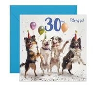 Central 23 Carte 30 ans pour femme ou homme - Trentième anniversaire du chien célébré avec humour - Cadeau parfait pour parents à fourrure, maman ou papa - Carte joyeuse avec autocollants
