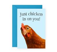 CENTRAL 23 Carte amusante de rétablissement - Just Chicken In On You - Animal de la ferme de vœux humoristique pour amis, famille, collègues, frère, sœur, ami, frère, coéquipier - Livrée avec des