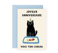 Central 23 Carte Anniversaire Chat Drôle Humour Here Is Your Gift Chat Noir Litter Box Lovers Fur Mum Stickers