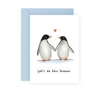 Central 23 Carte anniversaire de mariage pour couple mari femme - Pingouins - Let's Do This Forever - pour petit ami, petite amie, fiancée - Pour la saint valentin, fiançailles