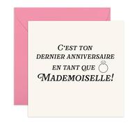 Central 23 Carte Anniversaire Dernier Mademoiselle Fiancée Mariage Drôle Femme Vient Avec Stickers Cadeau Anniversaire Cadeau Mignon