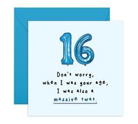 Central 23 - Carte anniversaire humoristique pour 16e anniversaire pour lui - « I was a massive tw*t » - Cartes d'anniversaire coquine pour elle - Pour fils frère - Livré avec autocollants
