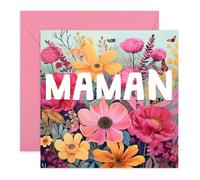 Central 23 Carte Anniversaire Maman Fleurs Rose Violet Vert Jolie Illustration Merci Fête Des Mères Femme Idée Cadeau Élégante Originale Pour Elle Avec Autocollants