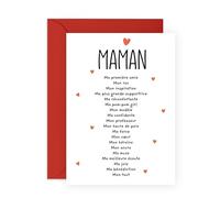 Central 23 Carte Anniversaire Maman Merci Reconnaissance Fête Des Mères Femme Mots Doux De La Part Fils Fille Idée Cadeau Appréciation Coeur Pour Elle Avec Autocollants