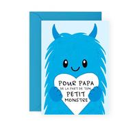 Central 23 Carte anniversaire papa - TON PETIT MONSTRE - Carte de fête des pères de la part d'une fille ou d'un fils - Carte de remerciement pour homme - Livrée avec des autocollants