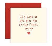 Central 23 Carte anniversaire pour homme femme - PLUS QUE CE QUE J'AVAIS PRÉVU - Pour petit ami petite amie - Saint Valentin - Carte de fiançailles - Livrée avec des autocollants