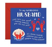 Central 23 Carte anniversaire pour mari de la part de sa femme - To My Wonderful Husband Homard - Carte d'anniversaire de mariage pour lui - Saint-Valentin - Livré avec des autocollants