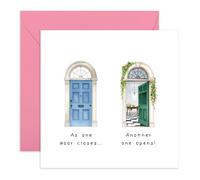 CENTRAL 23 Carte d'adieu - « As One Door Closes Another One Opens » - Carte d'adieu de démission pour collègue, ami, femme, homme - Bonne chance vous souhaitant bien - Livré avec des autocollants